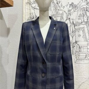 Tommy Hilfiger Navy Checkered Blazer